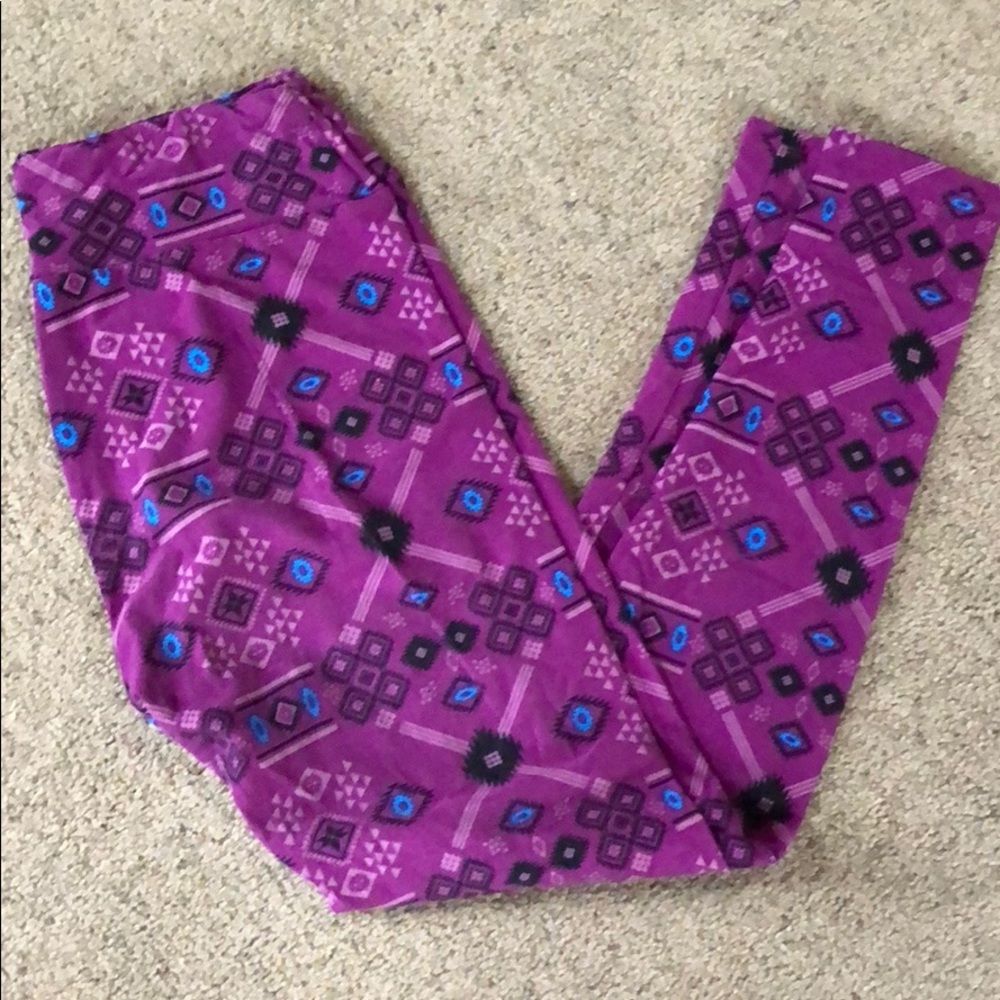 LuLaRoe Leggings - Purple Geometric Design